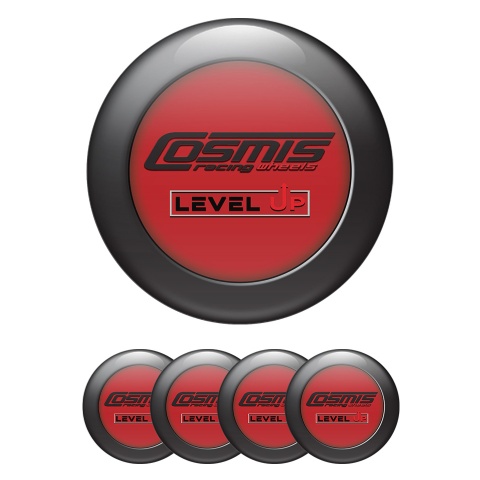 Cosmis Stickers for Wheels Center Caps Red Dark Ring Design
