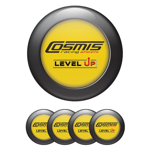 Cosmis Emblem for Center Wheel Caps Yellow Dark Ring Design