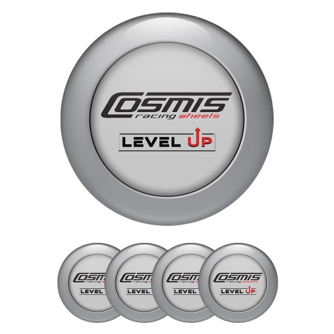 Cosmis Wheel Stickers for Center Caps Light Grey Moonstone Ring Design