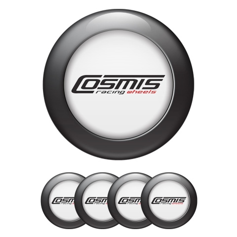 Cosmis Center Caps Wheel Emblem White Dark Ring Edition