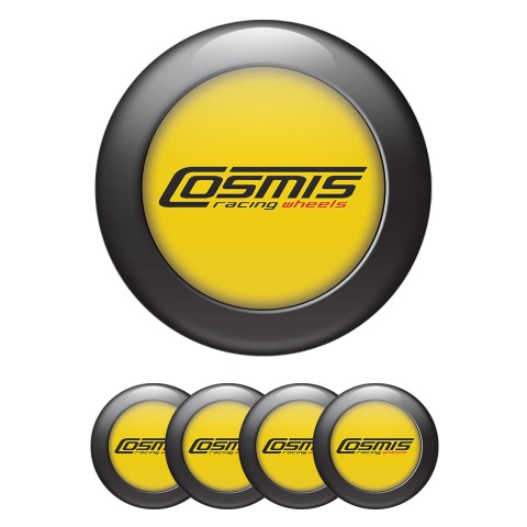 Cosmis Silicone Stickers for Center Wheel Caps Yellow Dark Ring Edition
