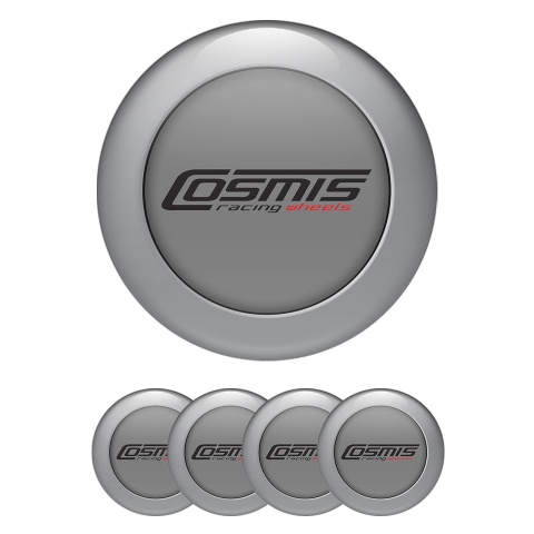 Cosmis Domed Stickers for Wheel Center Caps Moon Grey Dark Ring Edition