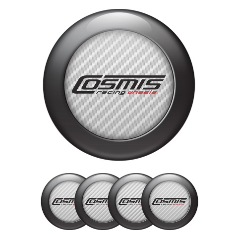 Cosmis Emblem for Center Wheel Caps White Carbon Dark Ring Design