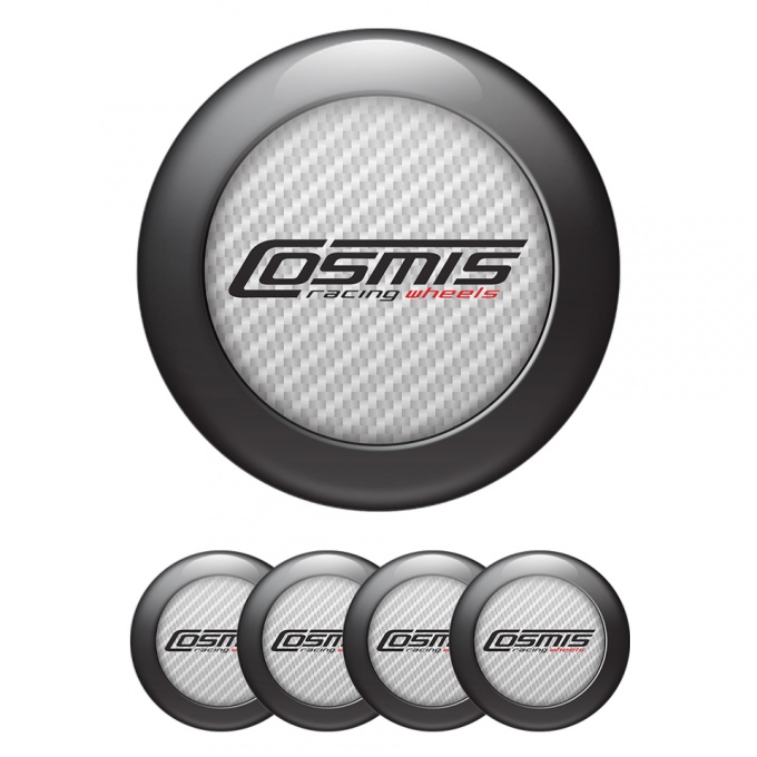 Cosmis Emblem for Center Wheel Caps White Carbon Dark Ring Design