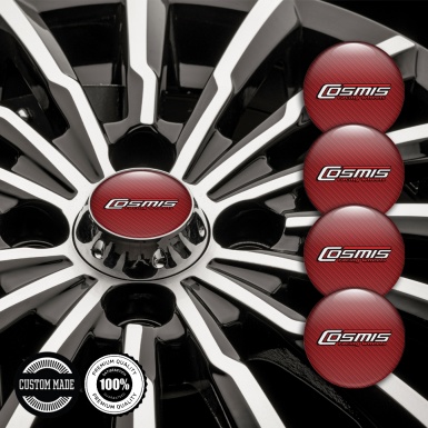 Cosmis Emblems for Center Wheel Caps Red Carbon Variant