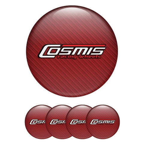 Cosmis Emblems for Center Wheel Caps Red Carbon Variant