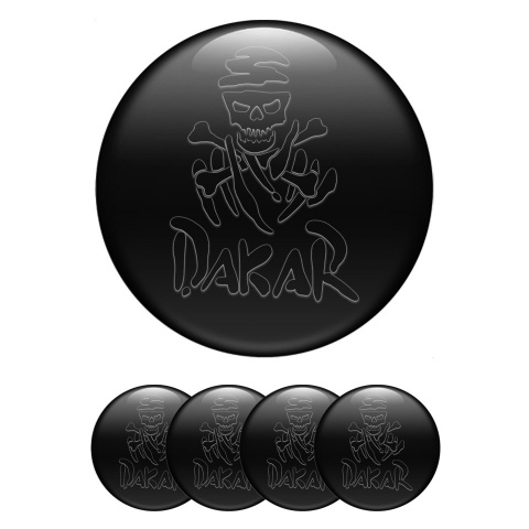 Dakar Center Caps Wheel Emblem Black Dark Logo