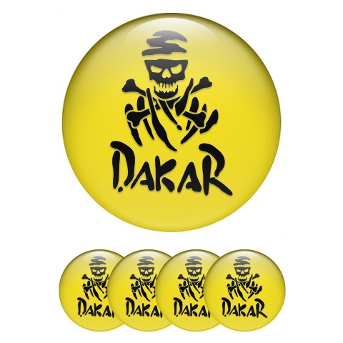 Dakar Wheel Emblem for Center Caps Yellow Black Logo