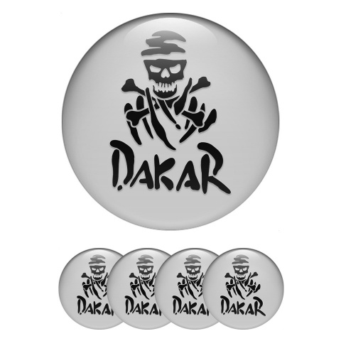 Dakar Stickers for Wheels Center Caps Grey Black Logo