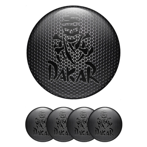 Dakar Emblem for Center Wheel Caps Dark Mesh Black Logo