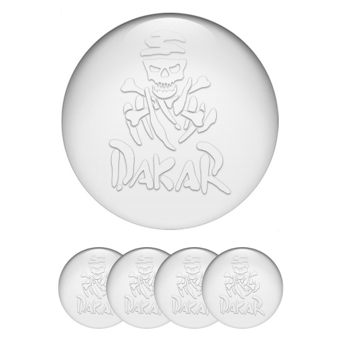 Dakar Emblems for Center Wheel Caps White Transparent Logo