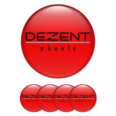 Dezent Emblem for Center Wheel Caps Red Black Logo