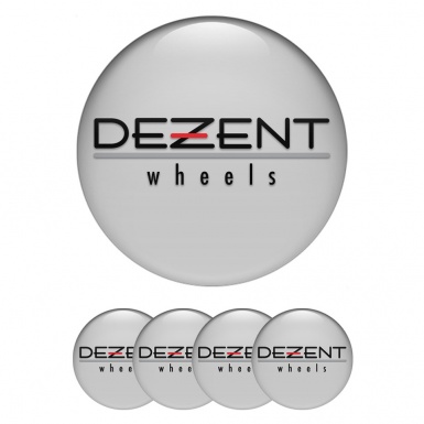 Dezent Emblems for Center Wheel Caps Grey Black Logo