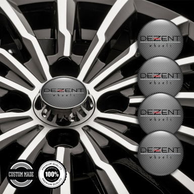 Dezent Wheel Stickers for Center Caps Carbon Black Logo