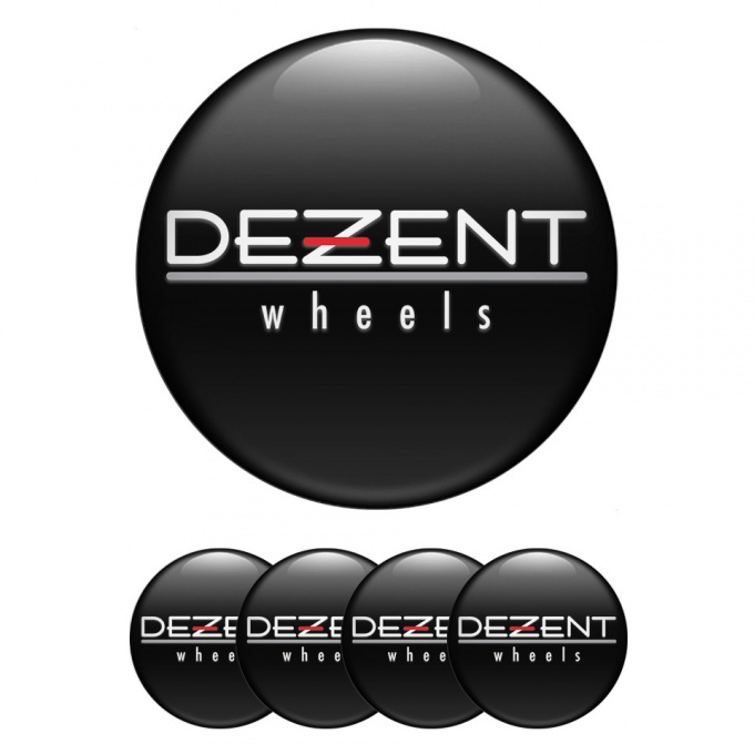 Dezent Silicone Stickers for Center Wheel Caps White Logo