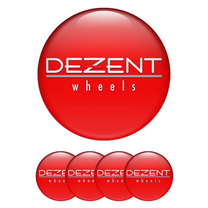 Dezent Wheel Emblem for Center Caps Red White Logo