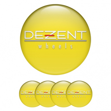 Dezent Stickers for Wheels Center Caps Yellow White Logo