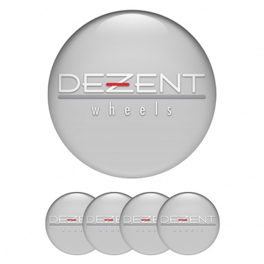 Dezent Emblem for Wheel Center Caps Grey White Logo