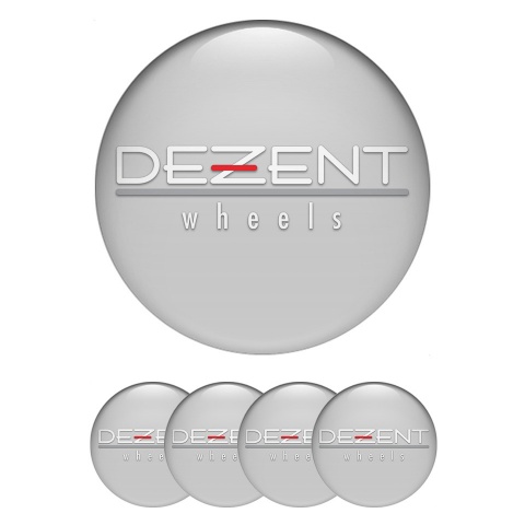 Dezent Emblem for Wheel Center Caps Grey White Logo