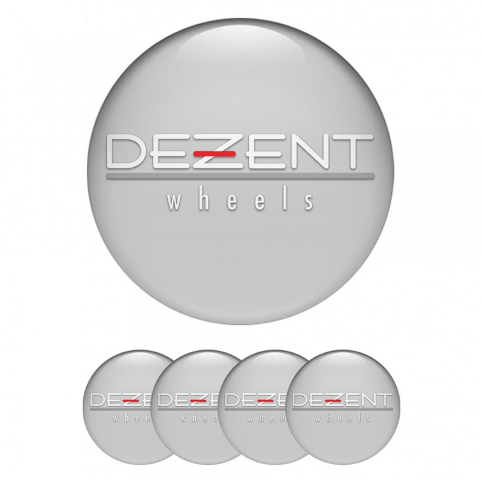 Dezent Emblem for Wheel Center Caps Grey White Logo