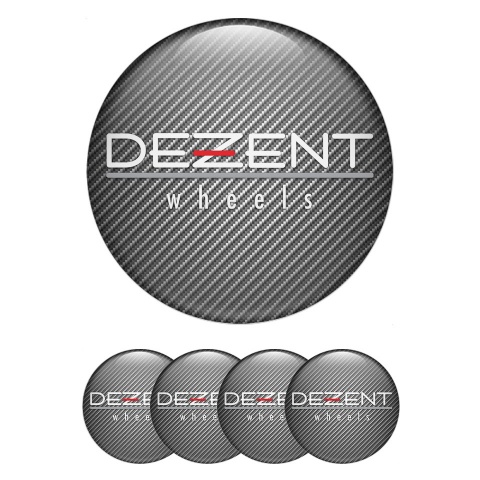 Dezent Emblem for Center Wheel Caps Carbon White Logo