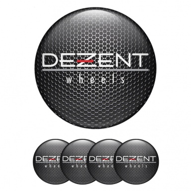 Dezent Center Wheel Caps Stickers Dark Grate White Logo