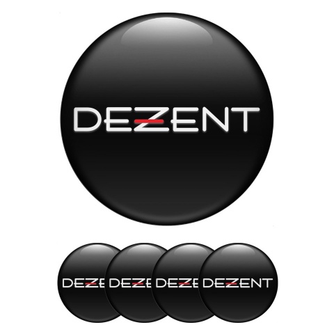 Dezent Wheel Stickers for Center Caps Black Clean White Logo