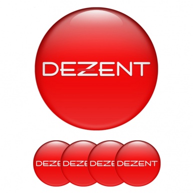 Dezent Stickers for Wheels Center Caps Red Clean White Logo