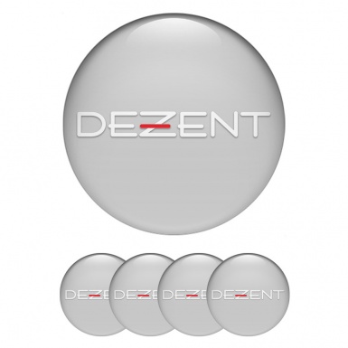 Dezent Emblem for Center Wheel Caps Grey Clean White Logo