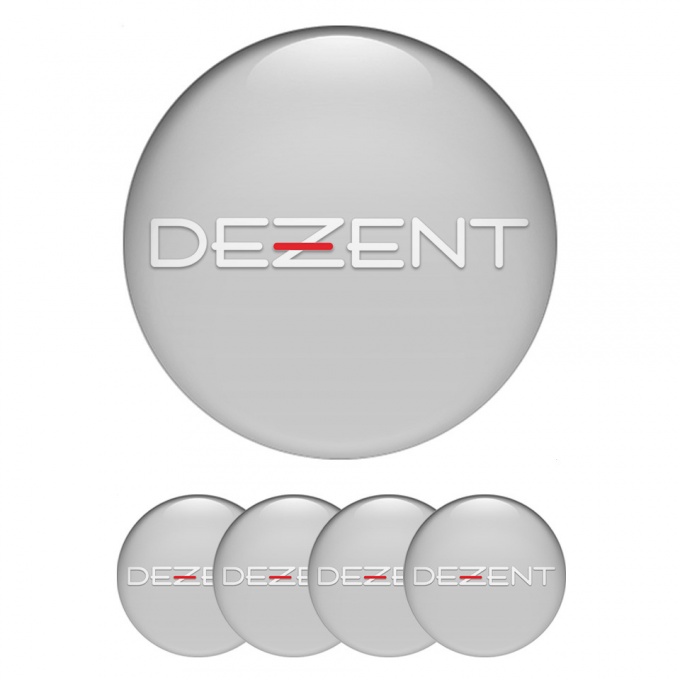 Dezent Emblem for Center Wheel Caps Grey Clean White Logo