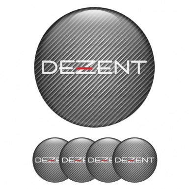 Dezent Center Wheel Caps Stickers Carbon Clean White Logo