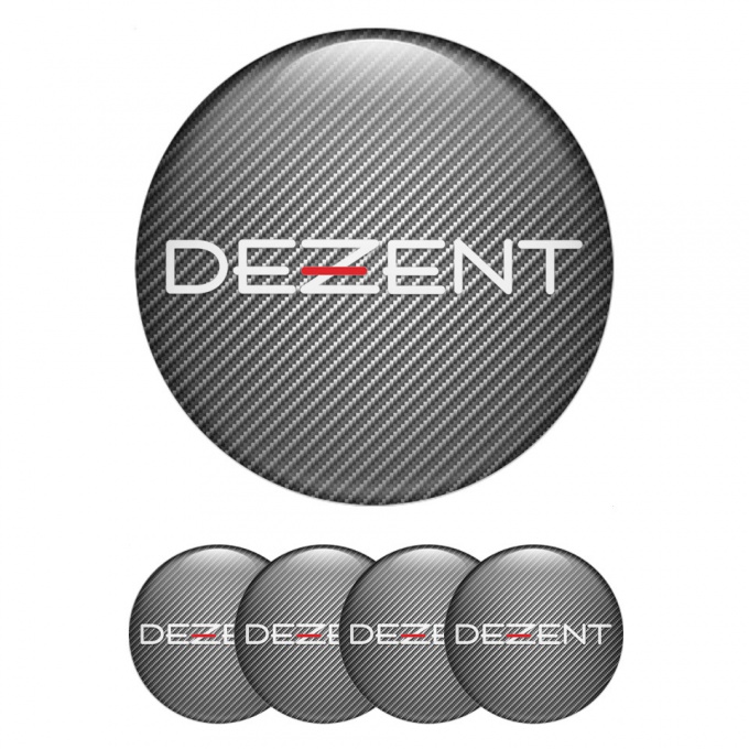 Dezent Center Wheel Caps Stickers Carbon Clean White Logo