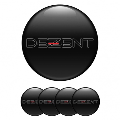 Dezent Silicone Stickers for Center Wheel Caps Dark Clean Black Logo