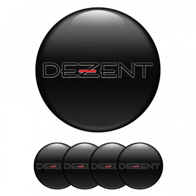 Dezent Silicone Stickers for Center Wheel Caps Dark Clean Black Logo