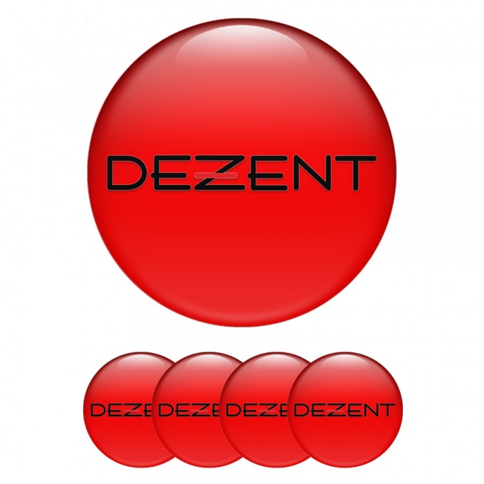 Dezent Wheel Emblem for Center Caps Red Clean Black Logo
