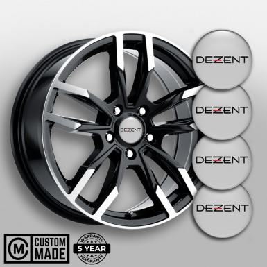 Dezent Emblem for Wheel Center Caps Grey Clean Black Logo