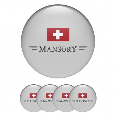 Mansory Emblem for Wheel Center Caps Grey Red Crest Design