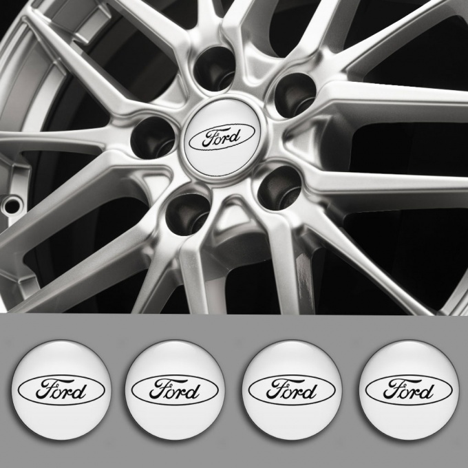 Ford Wheel Emblem White Black Edition | Wheel Emblems | Stickers | X ...