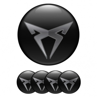 Seat Cupra Stickers for Wheels Center Caps Black Greyscale Logo