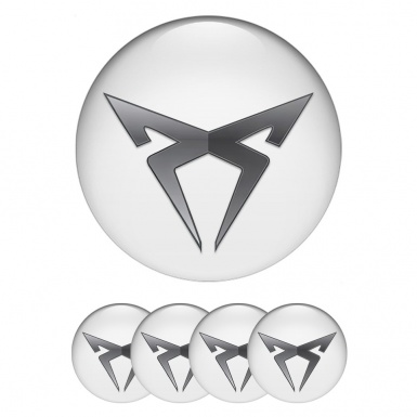 Seat Cupra Emblem for Wheel Center Caps White Greyscale Logo