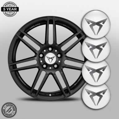 Seat Cupra Emblem for Wheel Center Caps White Greyscale Logo