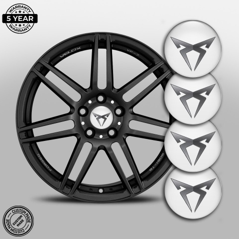 Seat Cupra Emblem for Wheel Center Caps White Greyscale Logo