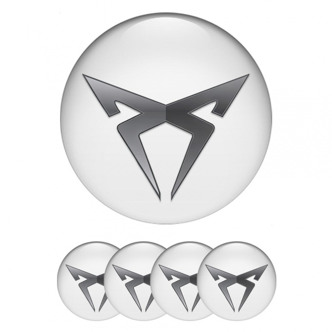 Seat Cupra Emblem for Wheel Center Caps White Greyscale Logo