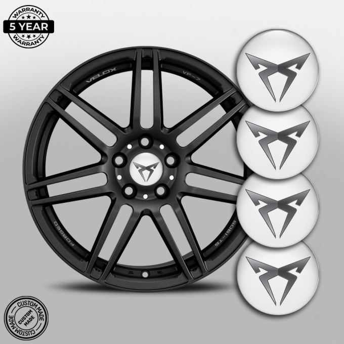 Seat Cupra Emblem for Wheel Center Caps White Greyscale Logo | Wheel ...