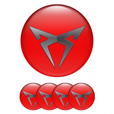 Seat Cupra Emblem for Center Wheel Caps Red Greyscale Logo