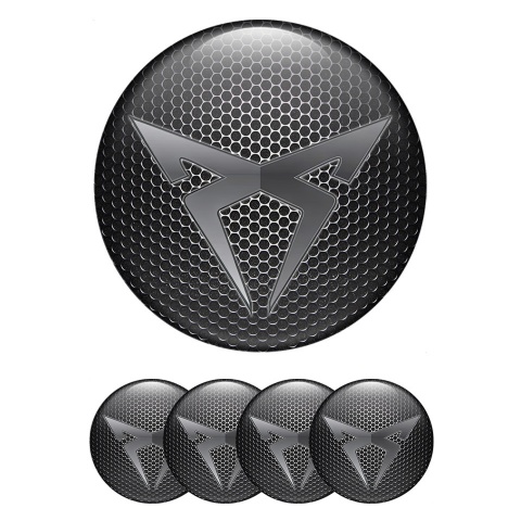 Seat Cupra Center Caps Wheel Emblem Dark Grate Greyscale Logo