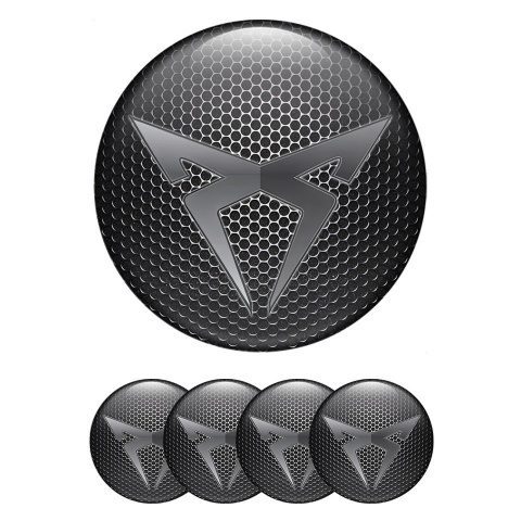 Seat Cupra Silicone Stickers for Center Wheel Caps Black Metallic Logo ...