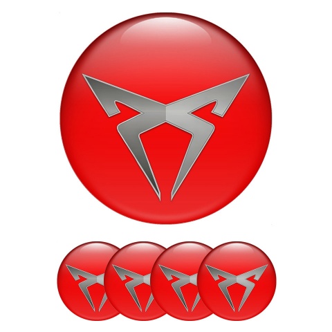 Seat Cupra Wheel Emblem for Center Caps Red Metallic Logo