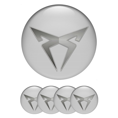 Seat Cupra Emblem for Wheel Center Caps Grey Metallic Logo