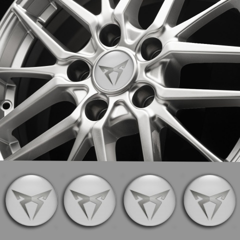 Seat Cupra Emblem for Wheel Center Caps Grey Metallic Logo